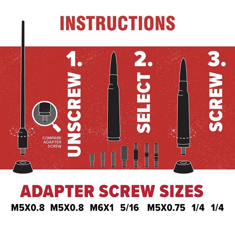 Samman Bullet Antenna Mast Vehicle Antenna Replacement Truck Car Radio Compatible with Ford F150 Series F250 F350 Super Duty Raptor Dodge RAM 1500 Classic 2500 3500 Black - Image 4
